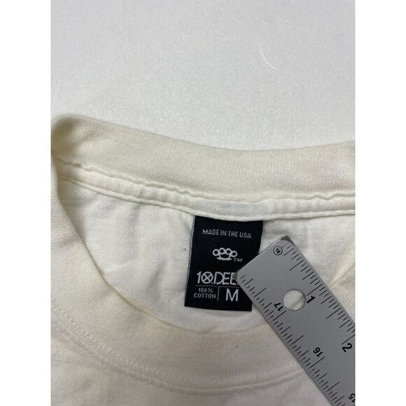 10 Deep Skeleton Graphic T-shirt Men Medium White 10.Deep Short Sleeve - Picture 8 of 9